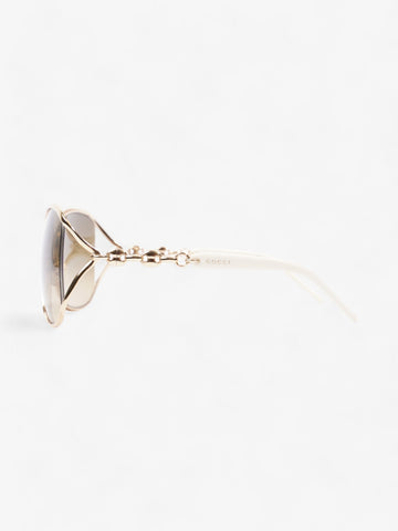 Gucci Oversized Sunglasses Gold / White Base Metal