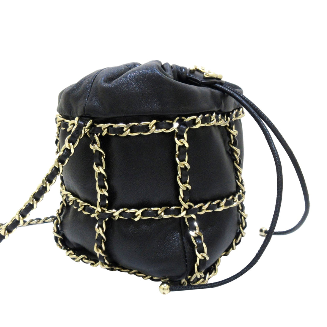 Chanel Drawstring Cage Chain Black bag