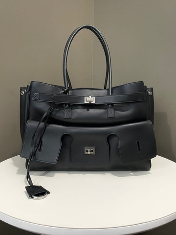 Balenciaga Bel Air Carry All Bag Black Calfskin