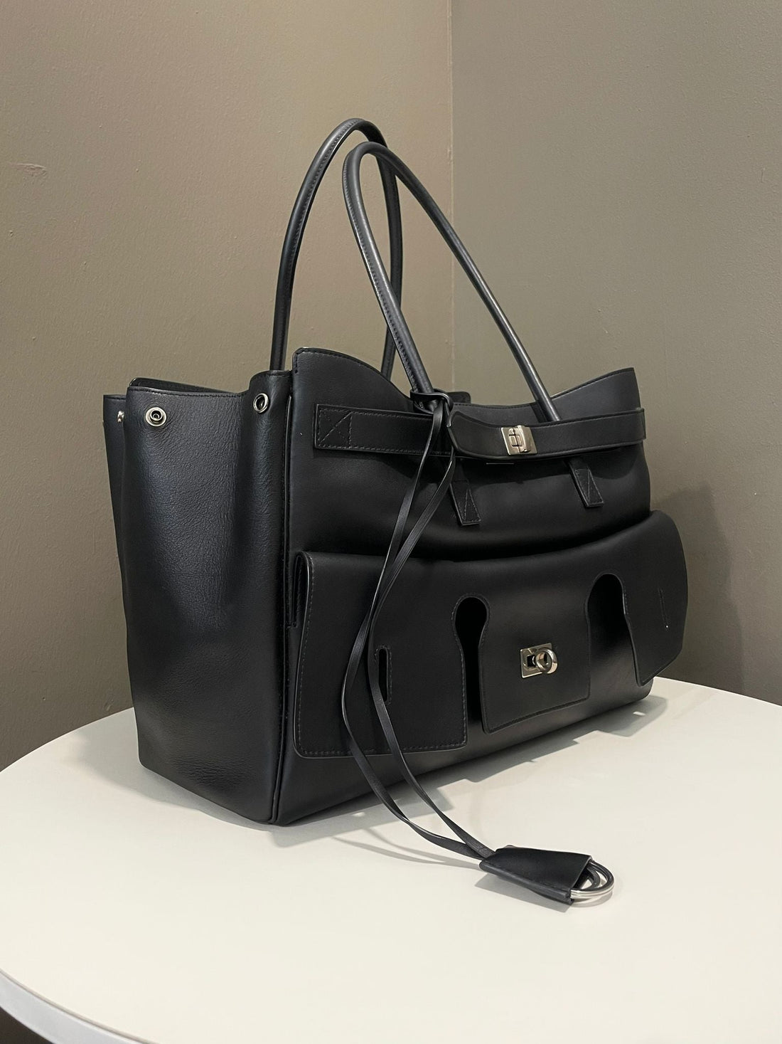 Balenciaga Bel Air Carry All Bag Black Calfskin