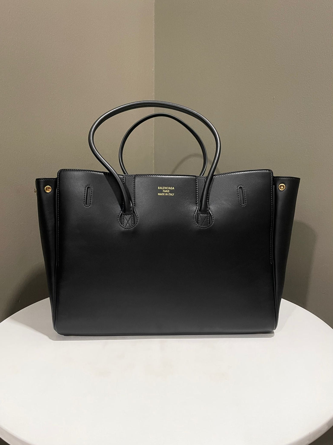 Balenciaga Bel Air Carry All Bag Medium  Black Calfskin