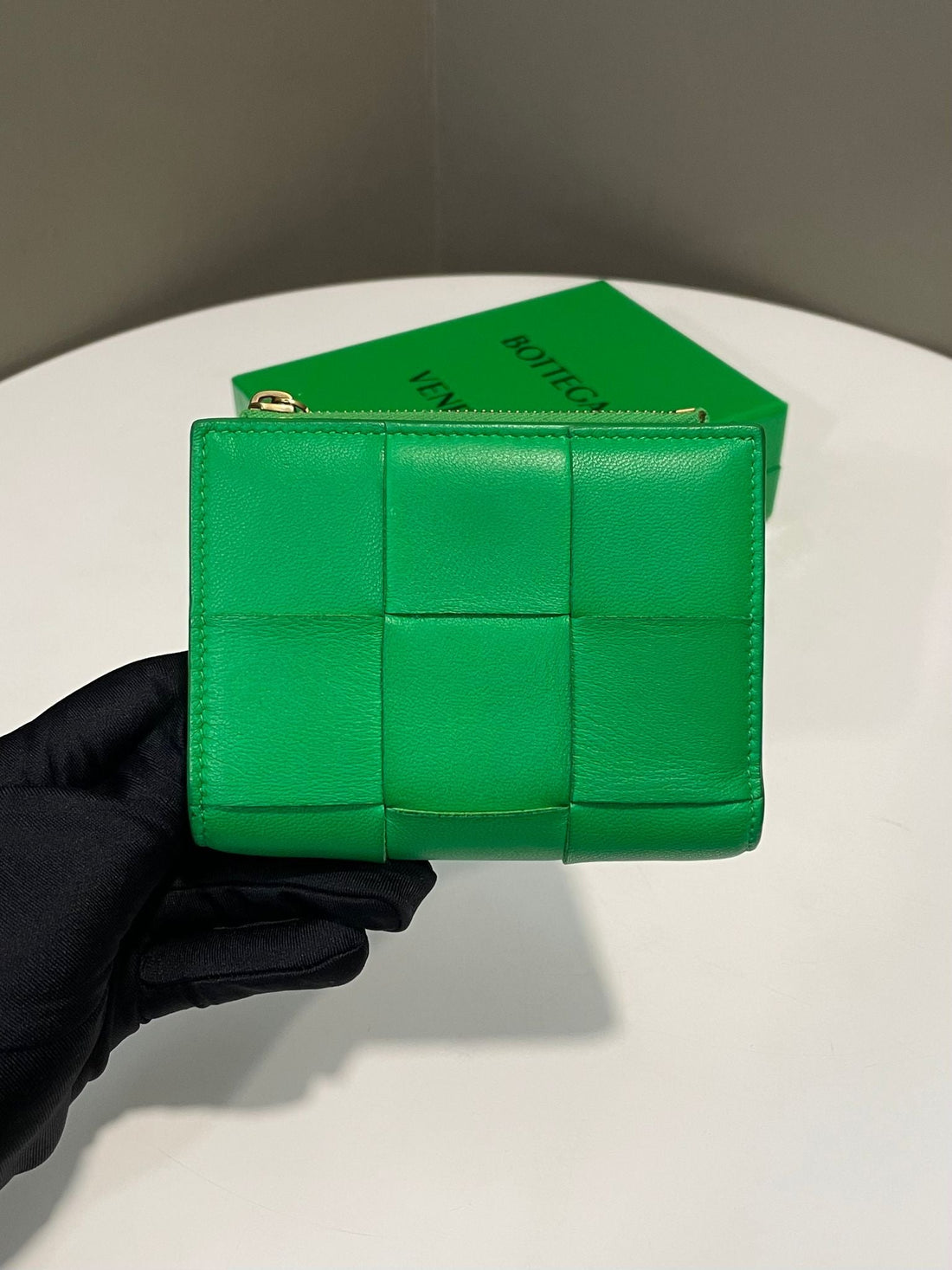 Bottega Bi-Fold Zip Wallet Green Intercciaco