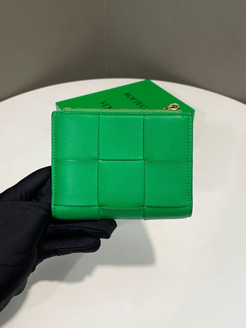 Bottega Bi-Fold Zip Wallet Green Intercciaco