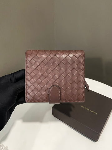 Bottega Veneta French Flap Wallet Brown Nappa Leather