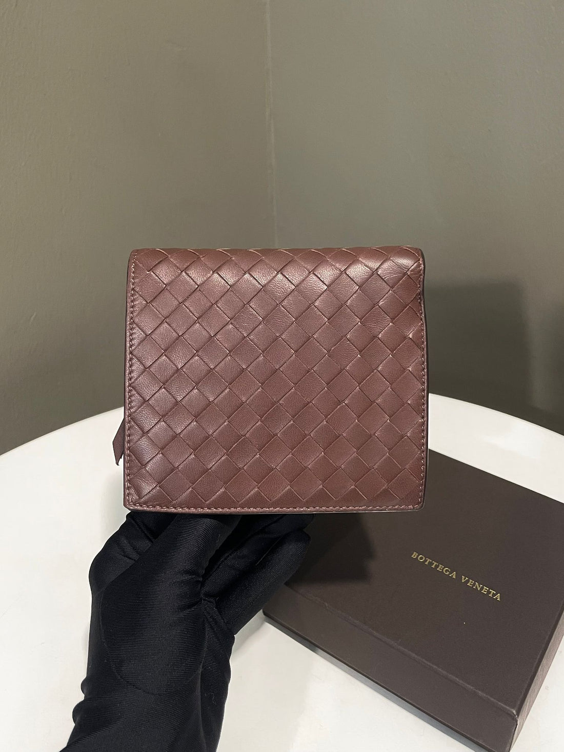 Bottega Veneta French Flap Wallet Brown Nappa Leather
