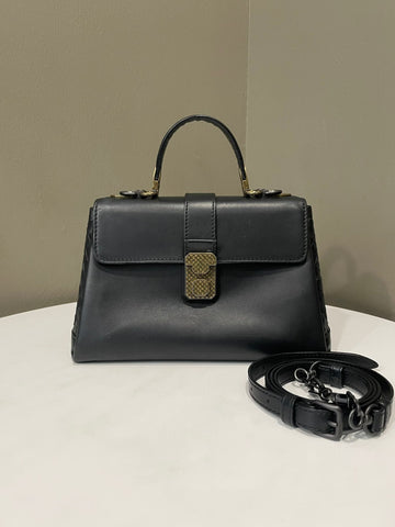 Bottega Veneta Mini Piazza Bag Black Calf Brunito