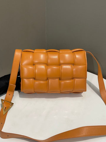 Bottega Veneta Padded Cassette Tan Caramel Intrecciato Leather