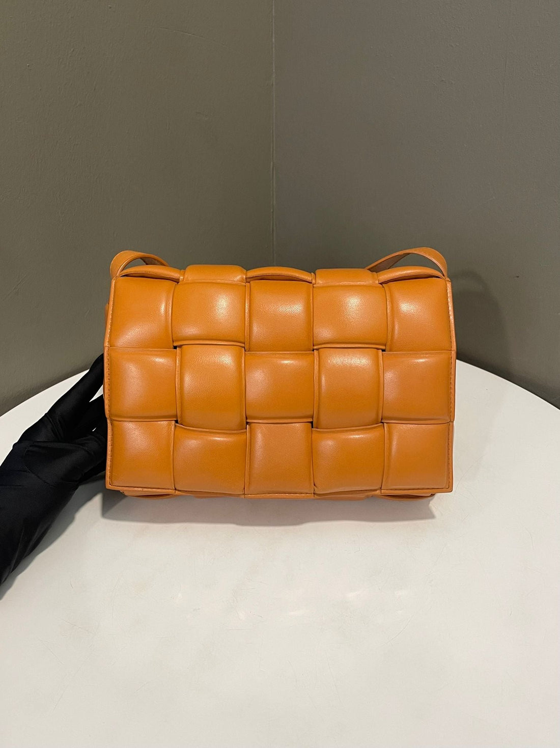 Bottega Veneta Padded Cassette Tan Caramel Intrecciato Leather