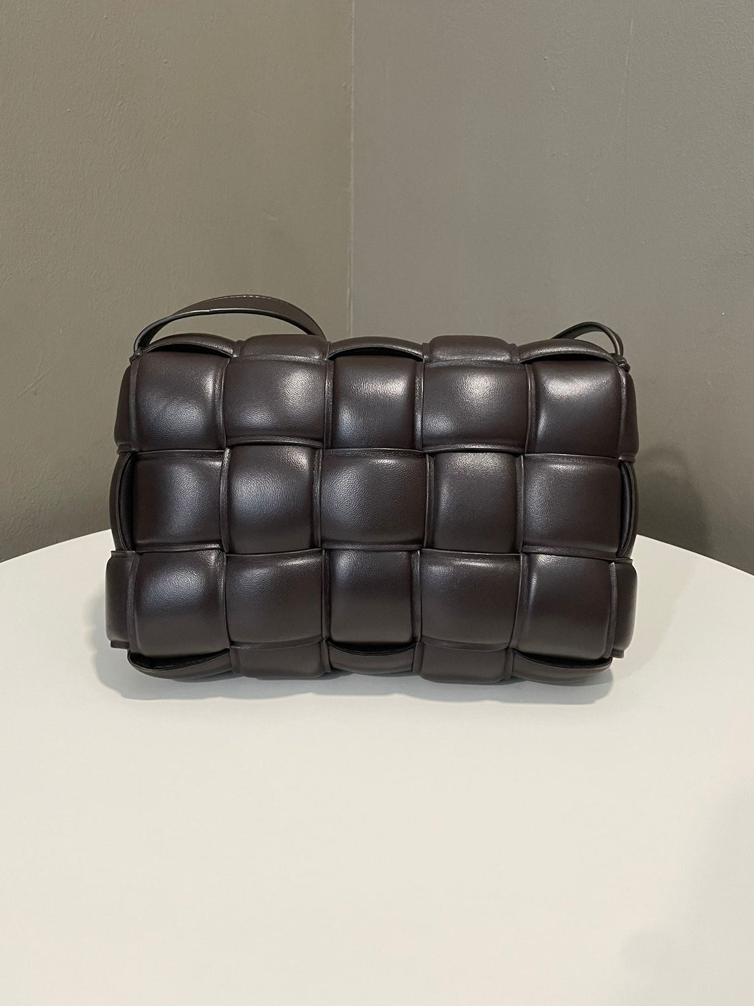 Bottega Veneta Padded Cassette Dark Brown Intrecciato Leather