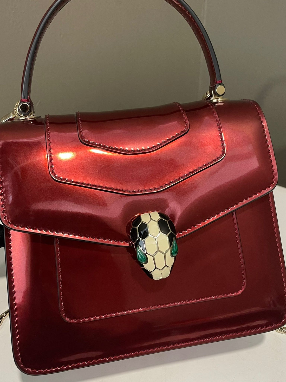 Bvlgari Serpenti Forever Bag Deep Red Metallic Calf