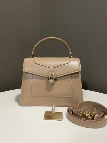 Bvlgari Serpenti Forever Top-handle Bag Champagne Beige