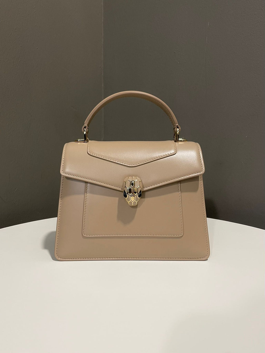 Bvlgari Serpenti Forever Top-handle Bag Champagne Beige