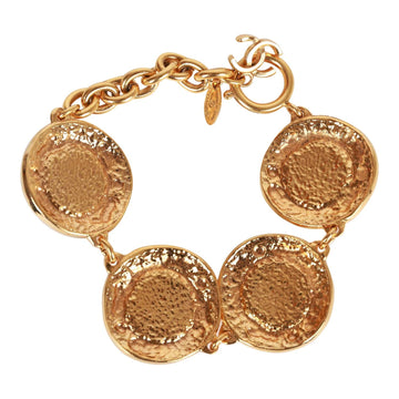Chanel   Gold, Green and Red Gripoix Medallion Bracelet