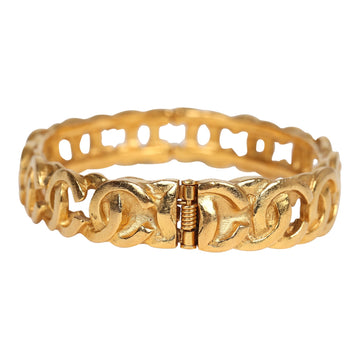 Chanel   24K Gold Plated CC Bangle Bracelet