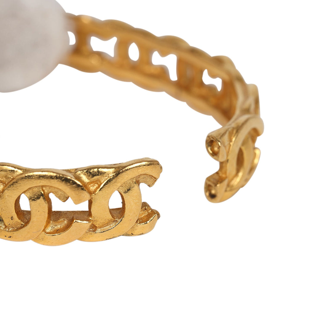 Chanel   24K Gold Plated CC Bangle Bracelet