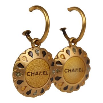 Chanel   Swing Gold Metal Logo Earrings