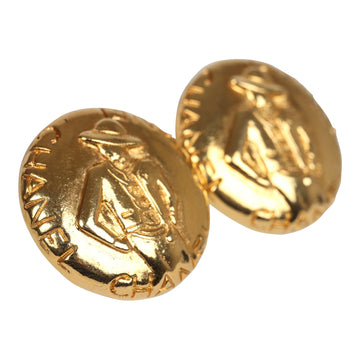 Chanel   24K Gold Plated Round Coco Mademoiselle Earrings