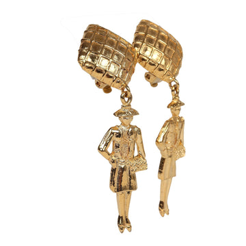 Chanel   24K Gold Plated Coco Mademoiselle Dangle Earrings