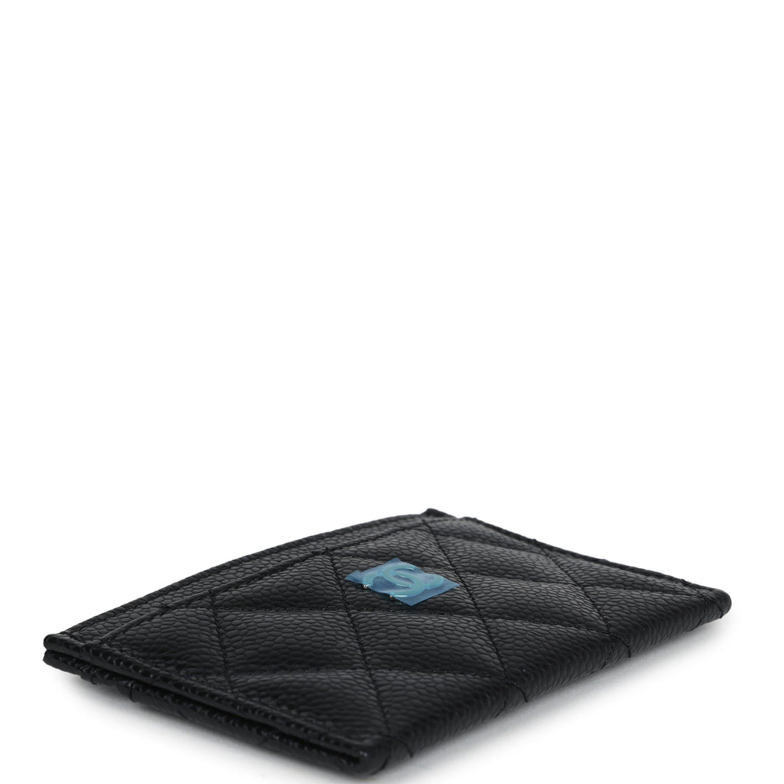 Chanel Classic  Holder Black Caviar Silver Hardware