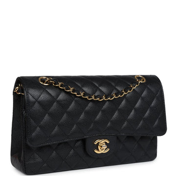 Chanel Medium Classic Double Flap Black Caviar Gold Hardware