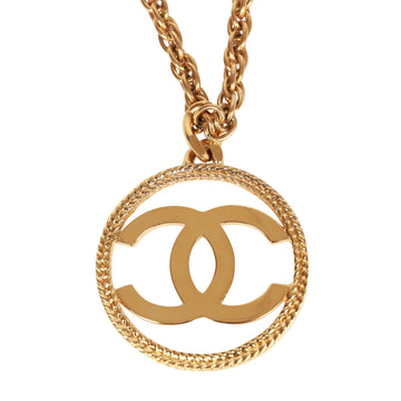 Chanel   24K Gold Plated Large Signature CC Logo Pendant Necklace
