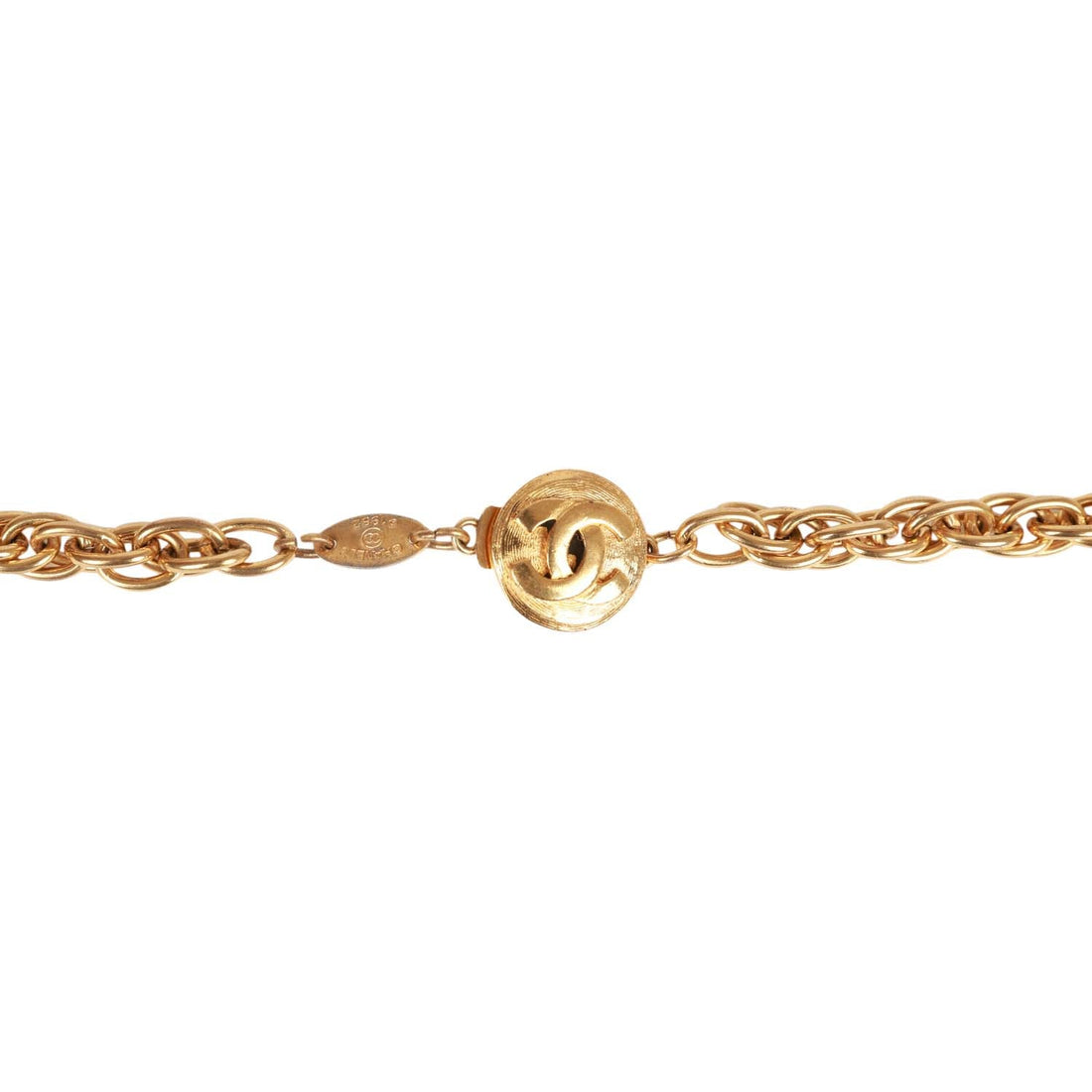 Chanel   24K Gold Plated Large Signature CC Logo Pendant Necklace