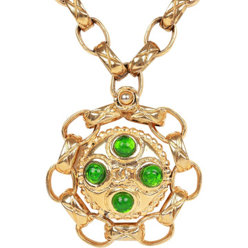 Chanel   Gold Plated Gripoix Cocomark Pendant Necklace