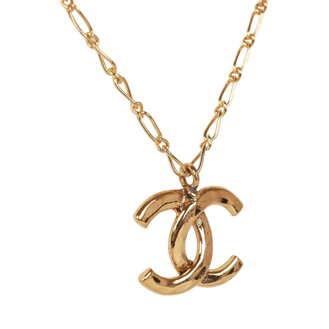 Chanel   Gold CC Logo Pendant Necklace