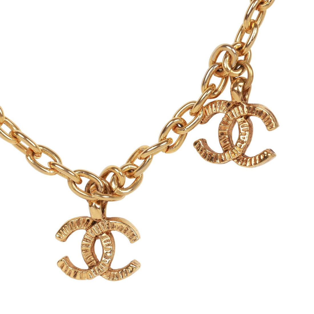 Chanel   24K Gold Plated Multi Charm CC Logo Necklace