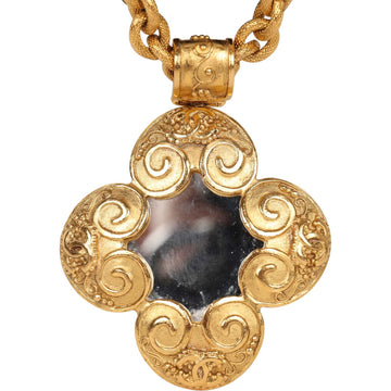 Chanel   24K Gold Plated Grapevine Mirror Pendant Necklace