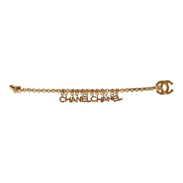 Chanel   24K Gold Plated "Chanel" Logo Charms Turnlock Bracelet