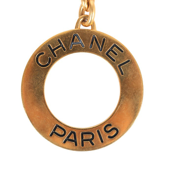 Chanel   24K Gold Plated Paris Circle Keychain