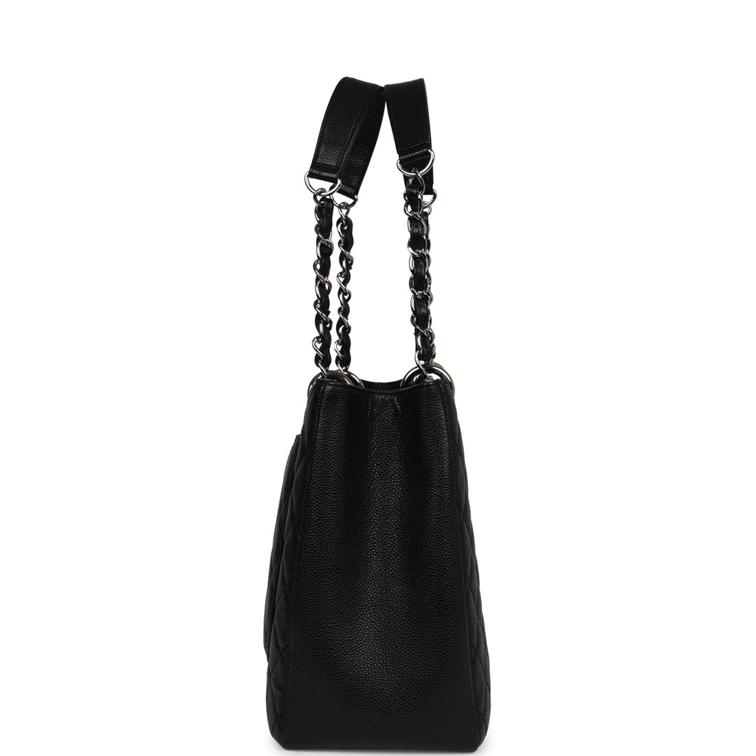Chanel Grand Shopping Tote Bag Black Caviar Silver Hardware