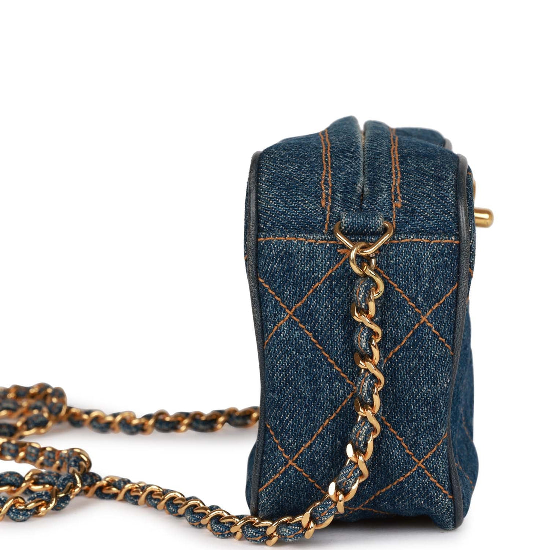 Chanel   Mini Camera Bag Blue Denim Gold Hardware