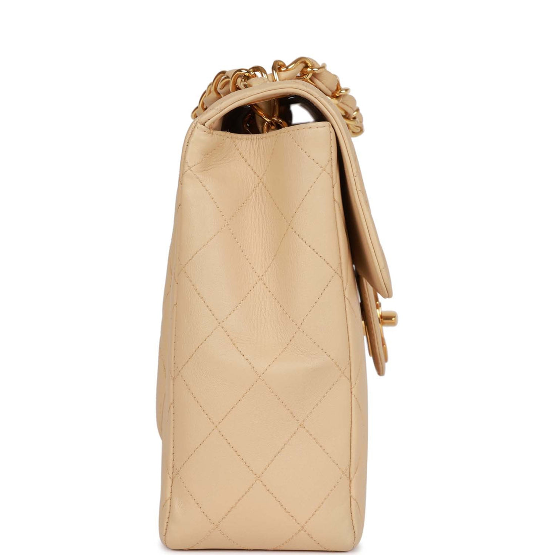 Chanel   Jumbo Flap Bag Beige Lambskin Gold Hardware