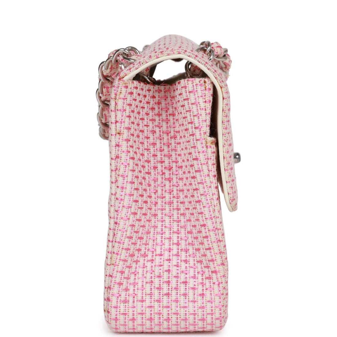 Chanel   Classic Mini Flap Bag Pink Tweed Silver Hardware