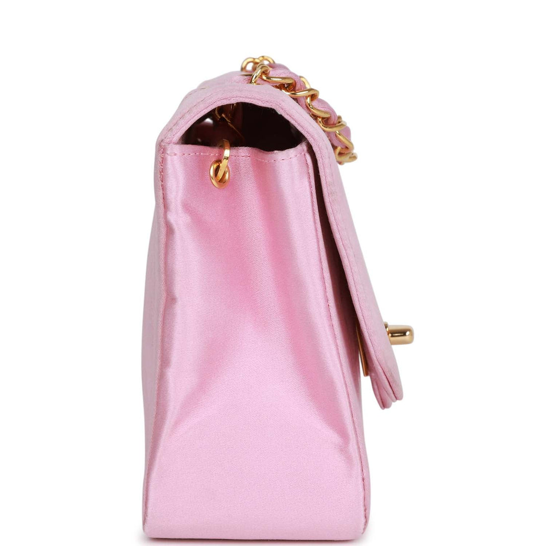 Chanel   Small Flap Bag Pink Satin Gold Hardware