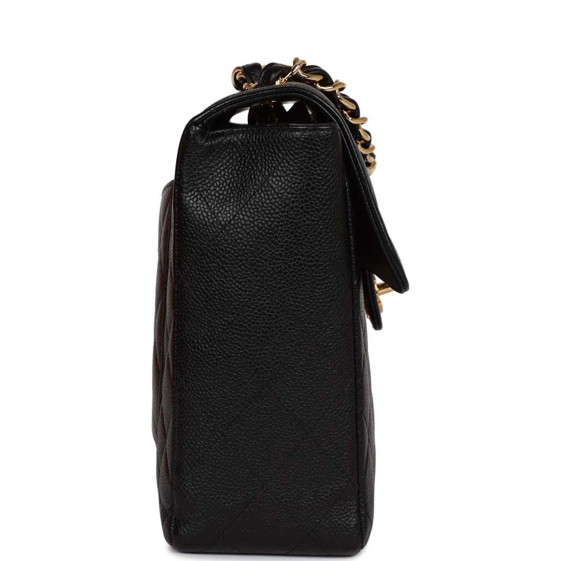 Chanel   Jumbo Classic Single Flap Bag Black Caviar Gold Hardware
