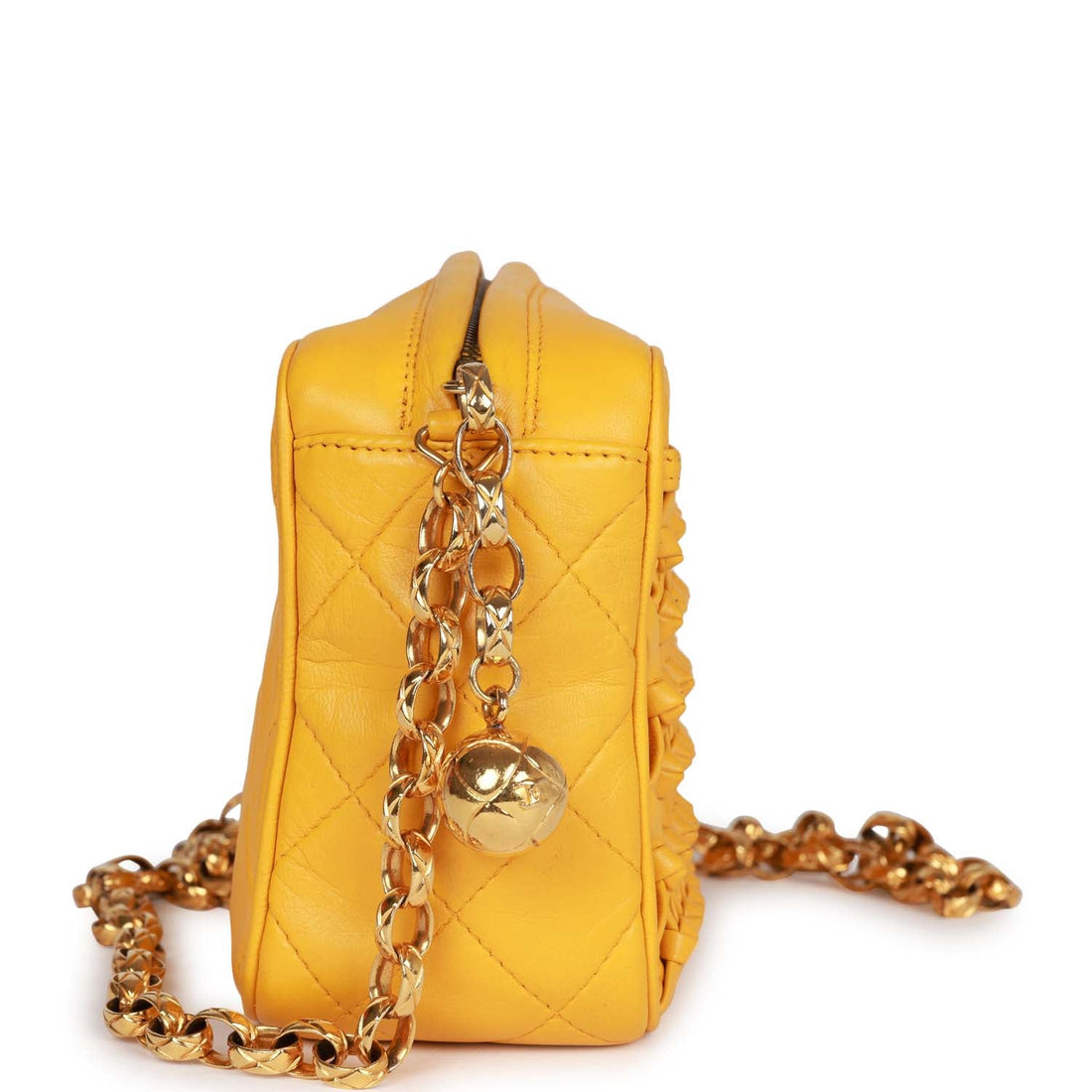 Chanel   Knotted Camera Bag Yellow Lambskin Gold Hardware