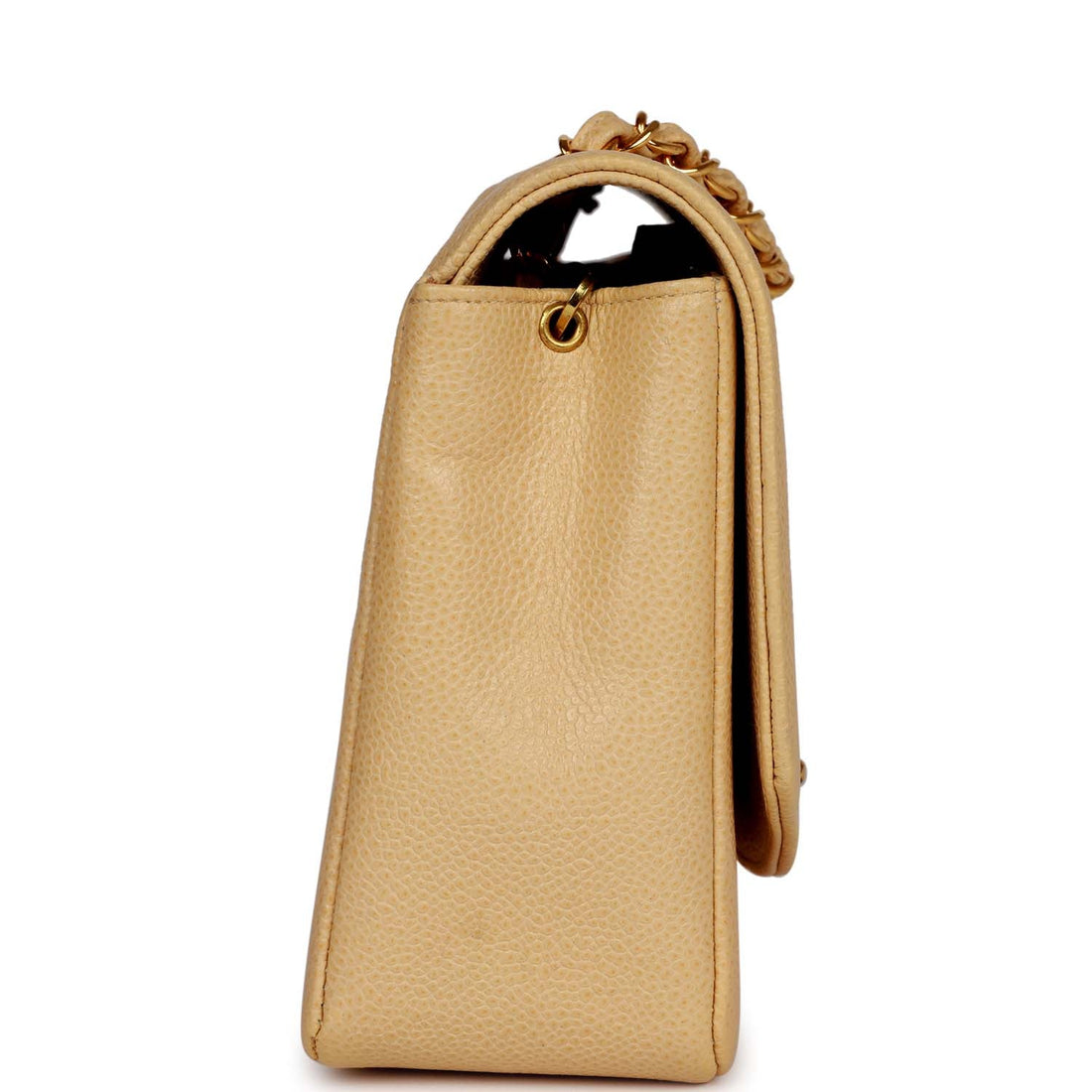 Chanel   Medium Diana Flap Bag Beige Caviar Gold Hardware