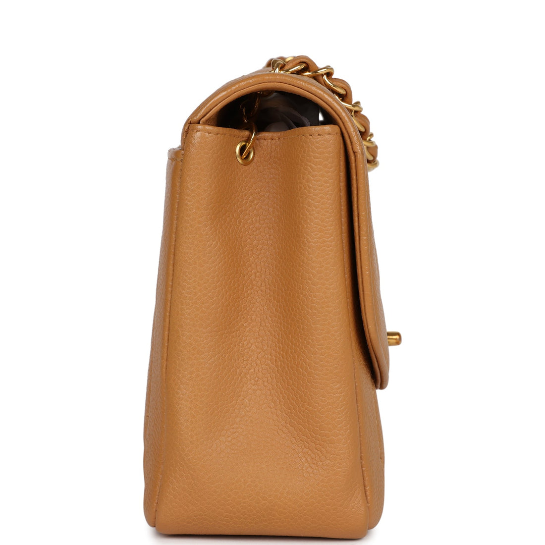 Chanel   Medium Diana Flap Bag Dark Beige Caviar Gold Hardware