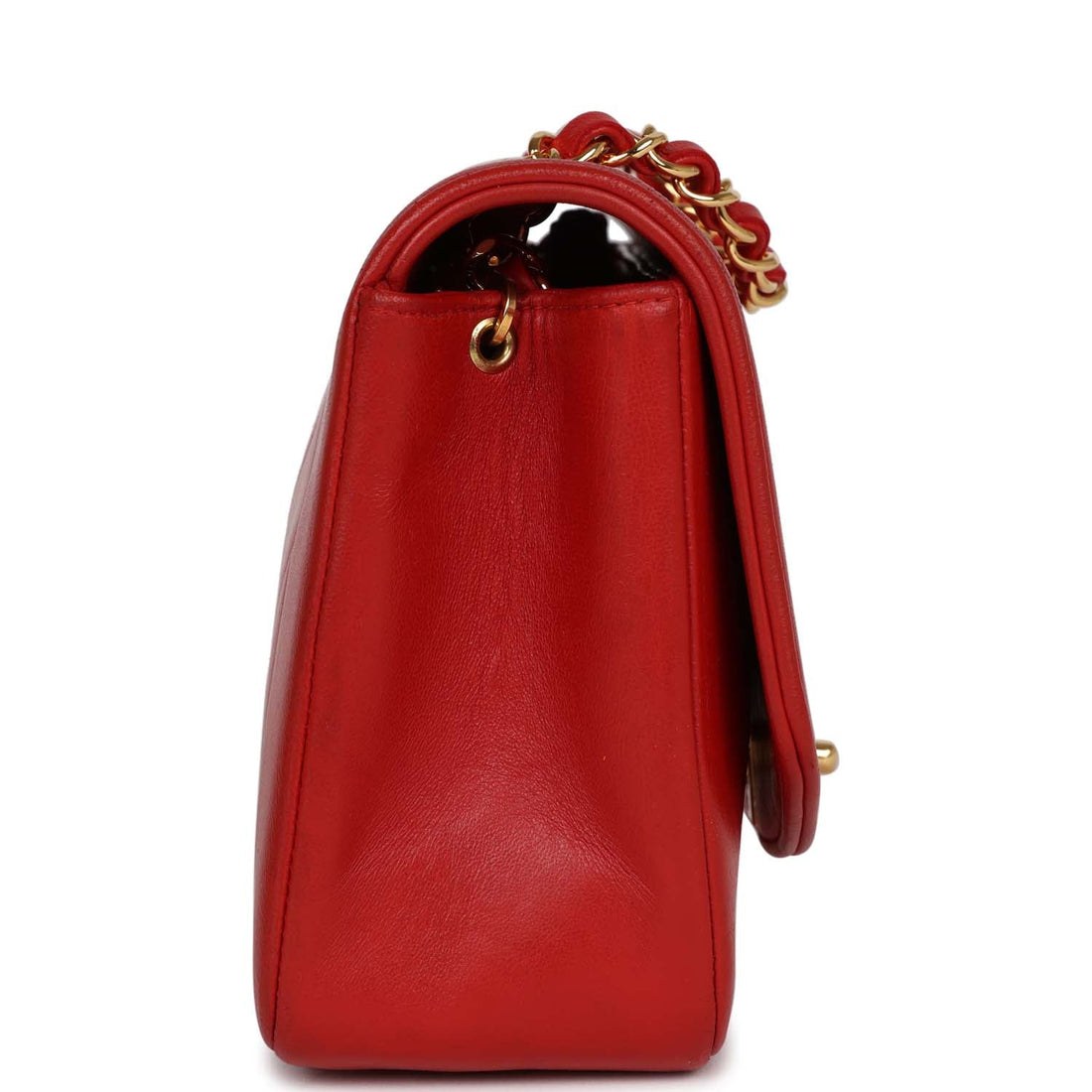 Chanel   Small Diana Flap Bag Red Lambskin Gold Hardware