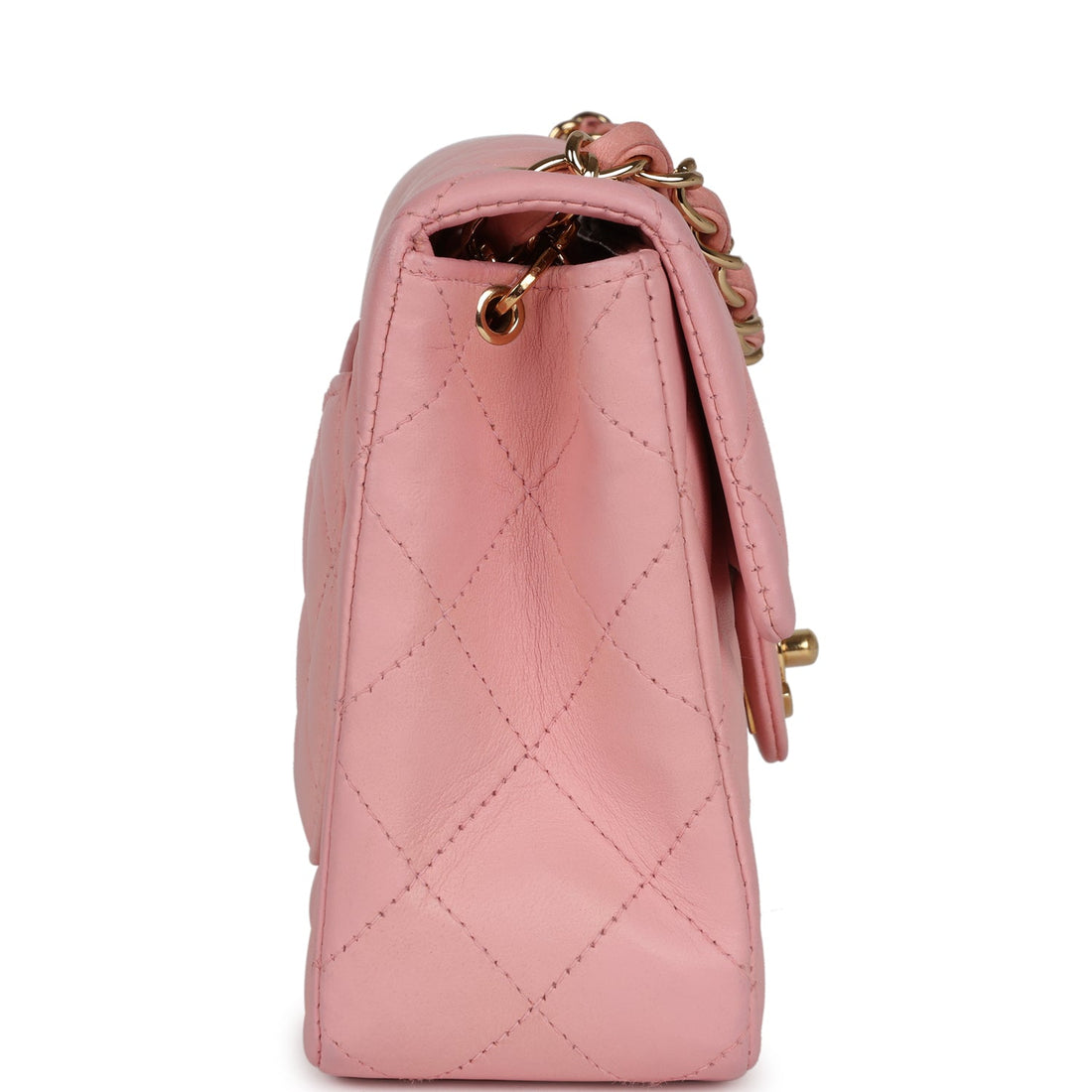 Chanel   Mini Square Flap Light Pink Lambskin Gold Hardware