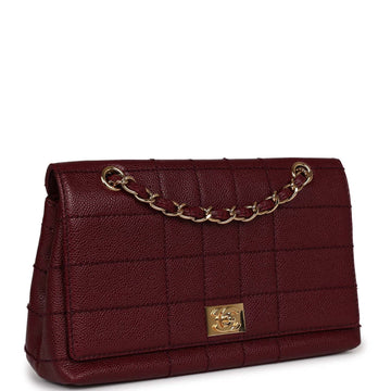 Chanel   Wild Stitch Full Flap Burgundy Caviar Gold Hardware