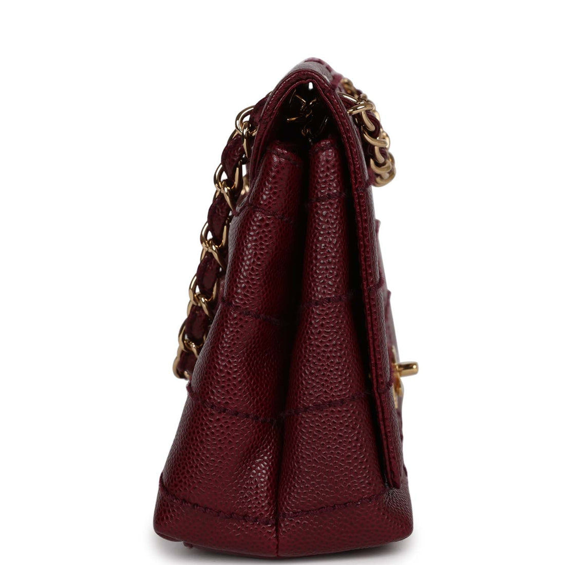 Chanel   Wild Stitch Full Flap Burgundy Caviar Gold Hardware