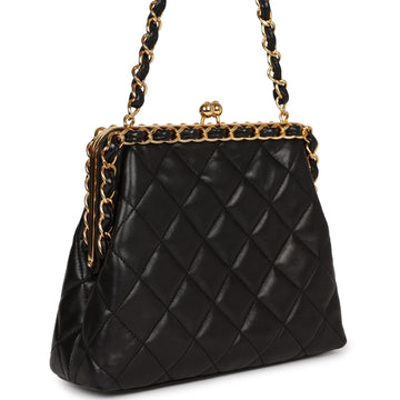Chanel   Frame Bag Black Lambskin Gold Hardware