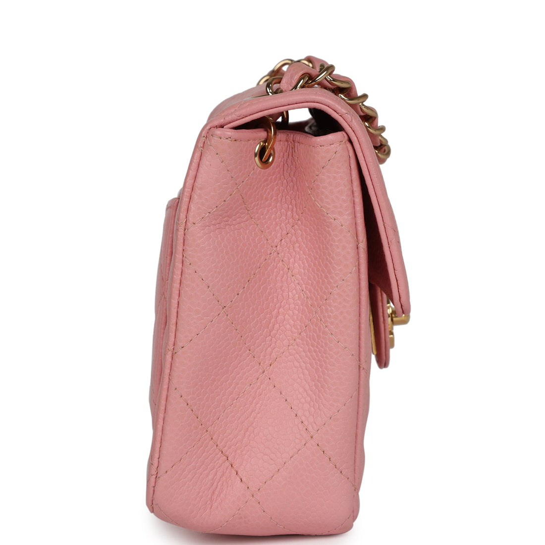 Chanel   Mini Square Flap Pink Caviar Gold Hardware