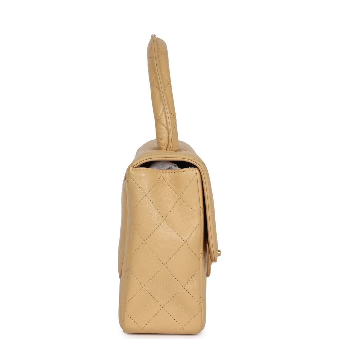 Chanel   Kelly Parent Flap Bag Beige Lambskin Gold Hardware