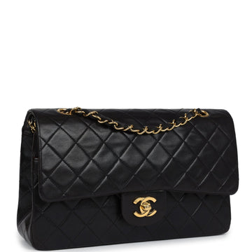 Chanel   Medium Classic Double Flap Black Lambskin Gold Hardware