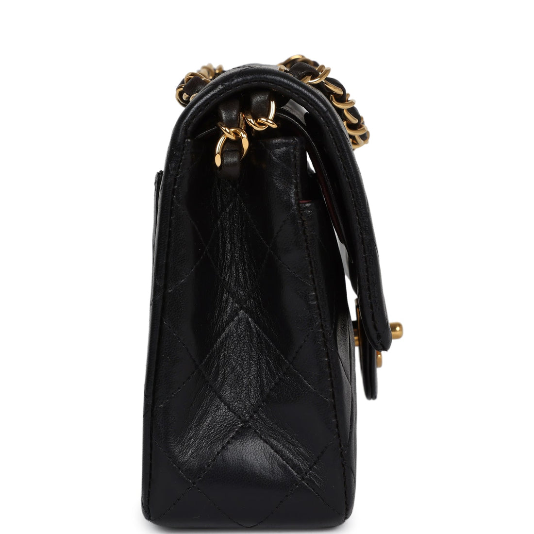 Chanel   Small Classic Double Flap Black Lambskin Gold Hardware
